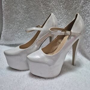 Elegant White Platform Heels